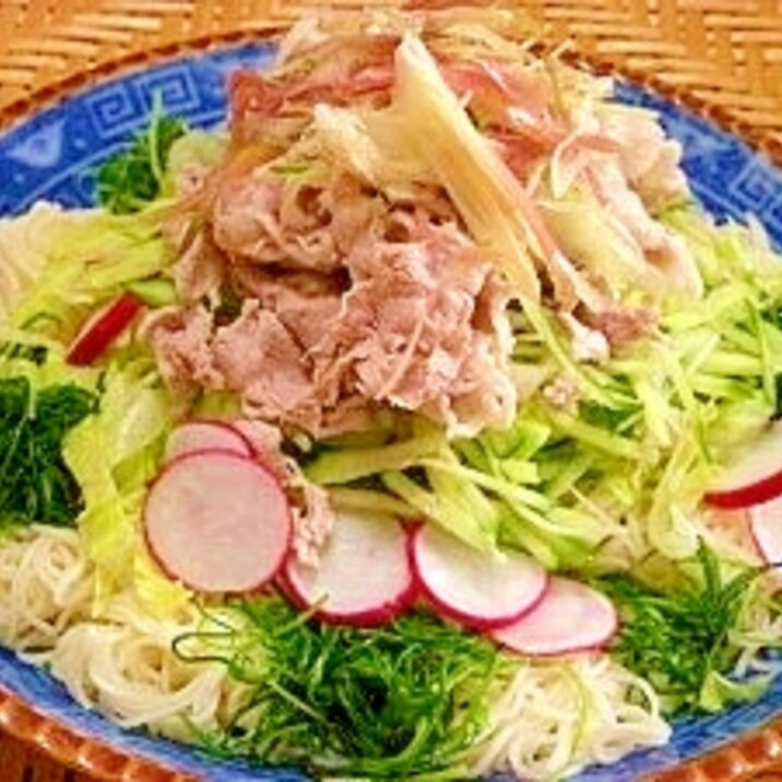 主食かサラダか？☆ヘルシー冷しゃぶ素麺